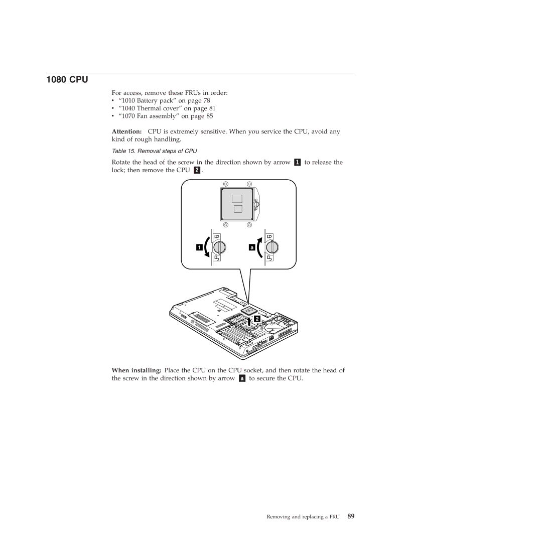 Lenovo E40, E50 manual 1080 CPU 