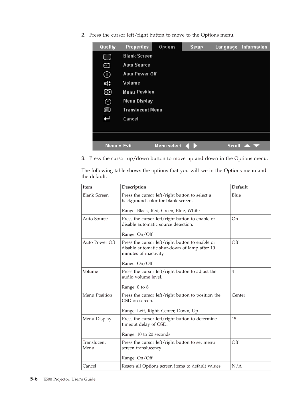 Lenovo manual 6E500 Projector User’s Guide 