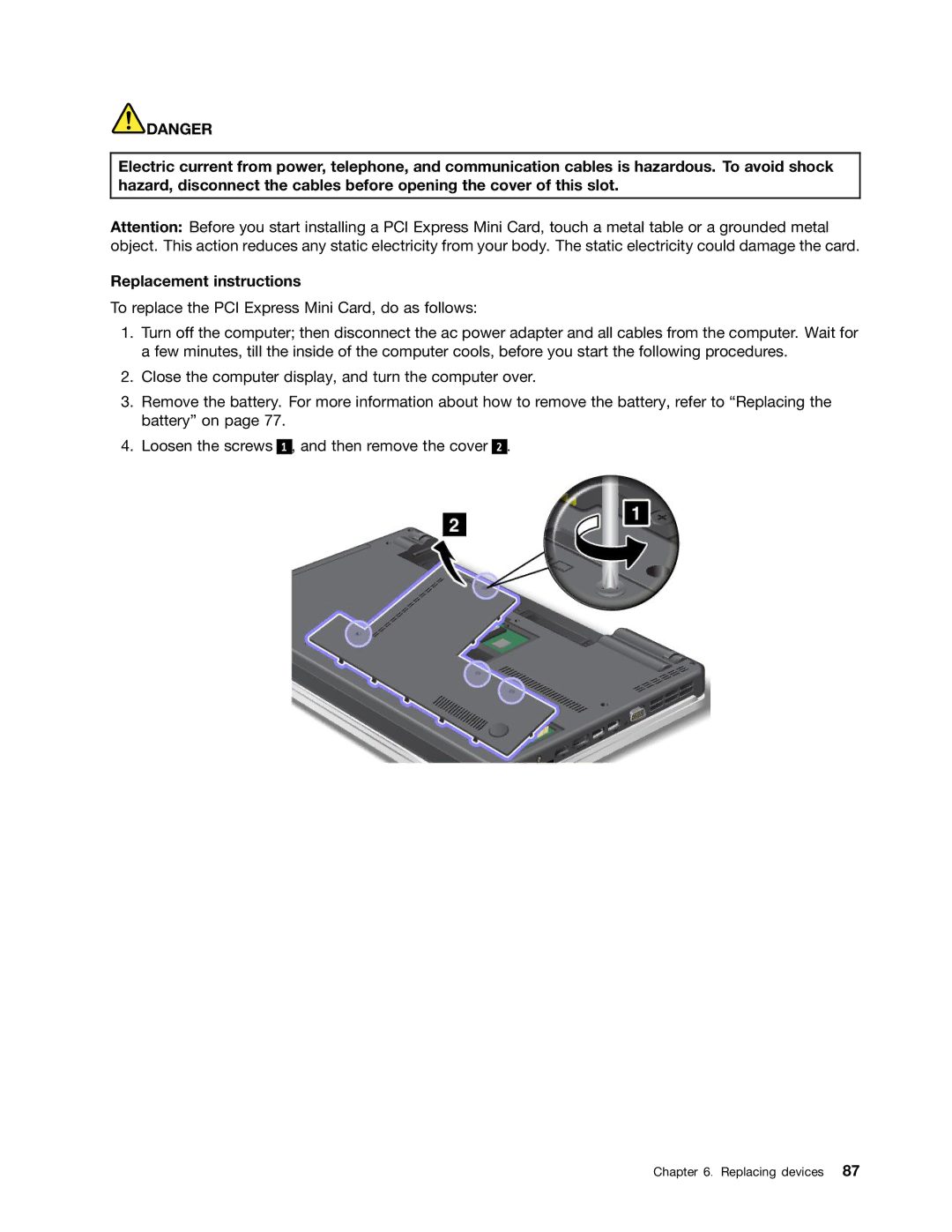 Lenovo E520, E420, 114155U manual Replacing devices 