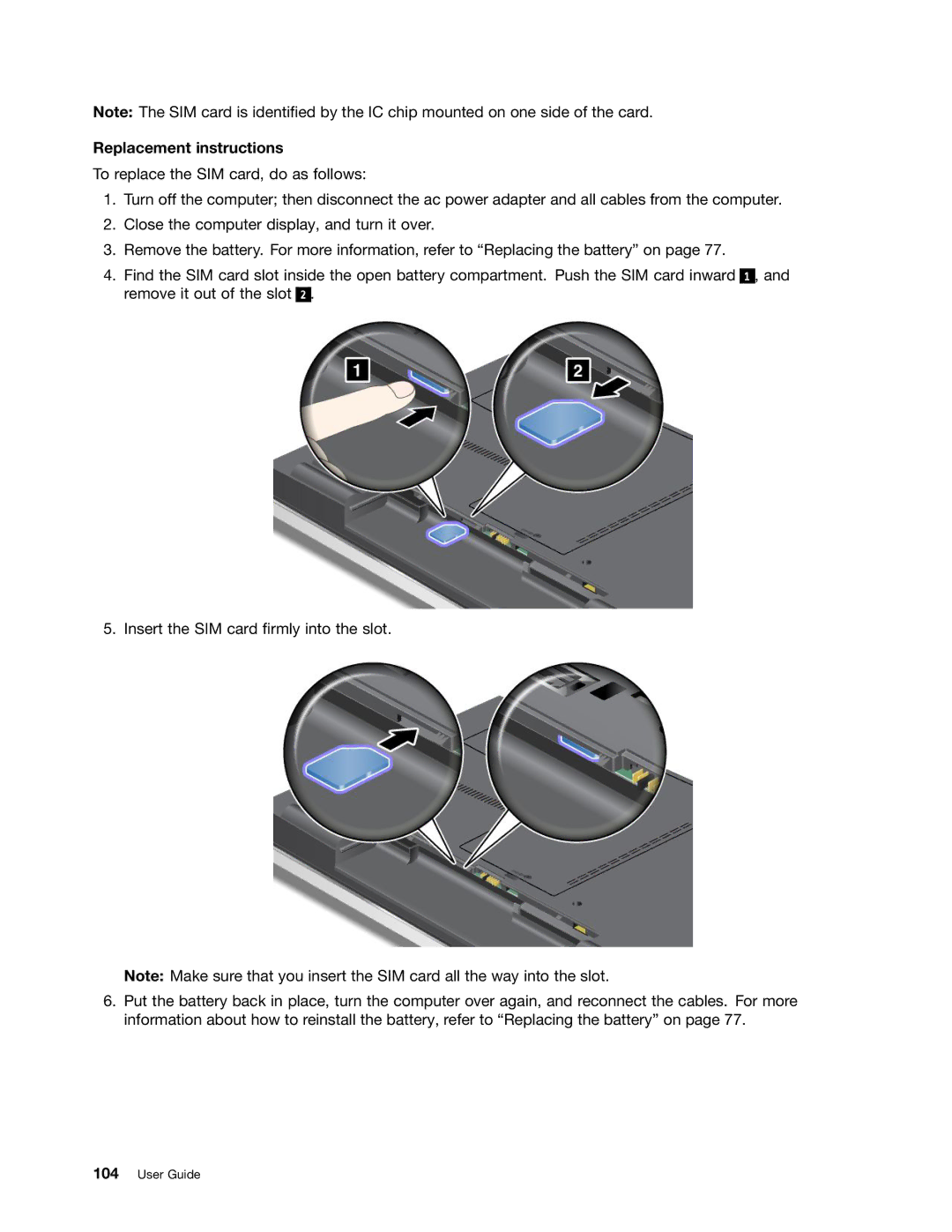 Lenovo 114155U, E520, E420 manual Replacement instructions 