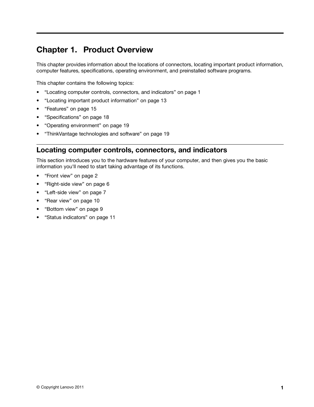 Lenovo E420, E520, 114155U manual Product Overview, Locating computer controls, connectors, and indicators 