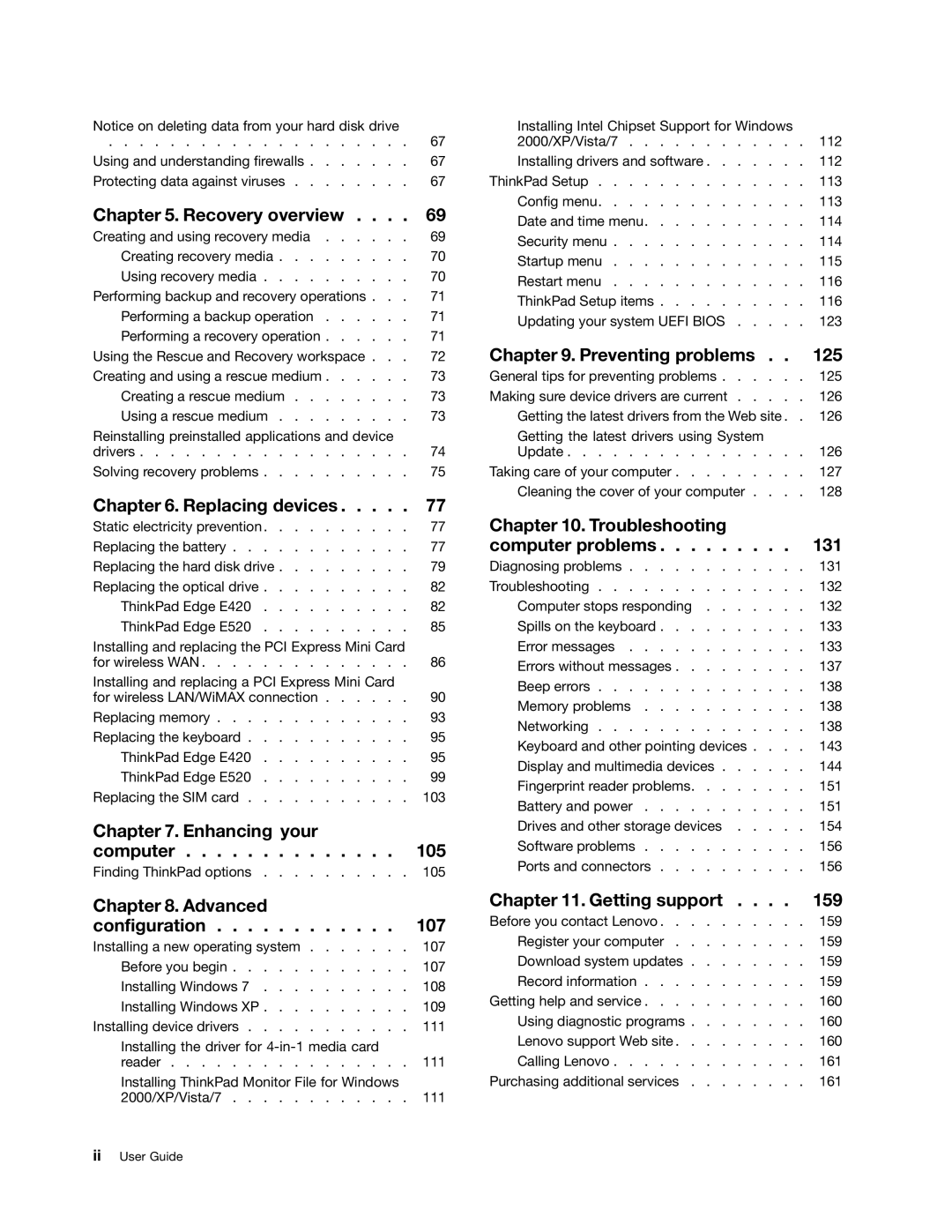 Lenovo E420, E520, 114155U manual Enhancing your Computer 105 