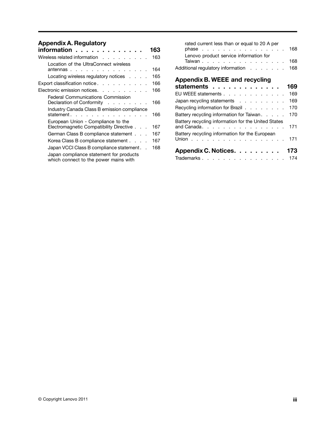 Lenovo 114155U, E520, E420 manual Appendix C. Notices 