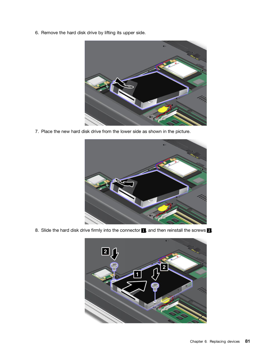 Lenovo E520, E420, 114155U manual Replacing devices 