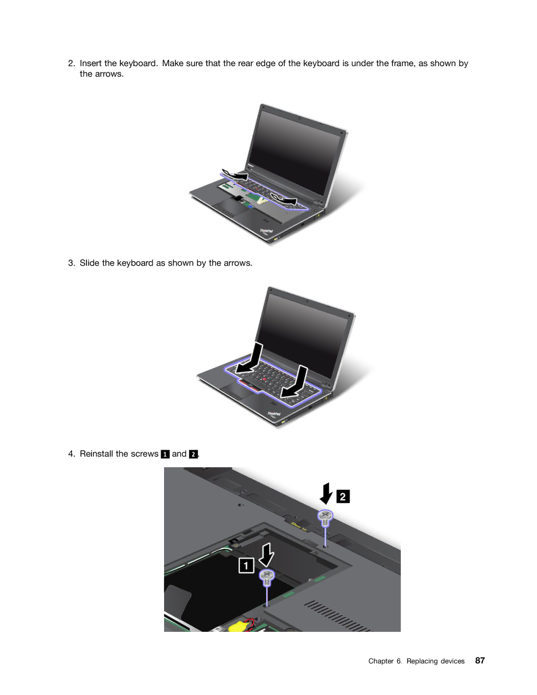 Lenovo E425, E525 manual Replacing devices 