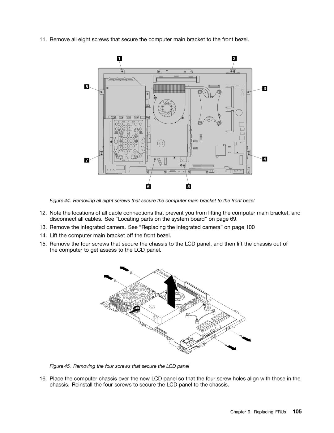 Lenovo 10BL, E73Z manual Removing the four screws that secure the LCD panel 