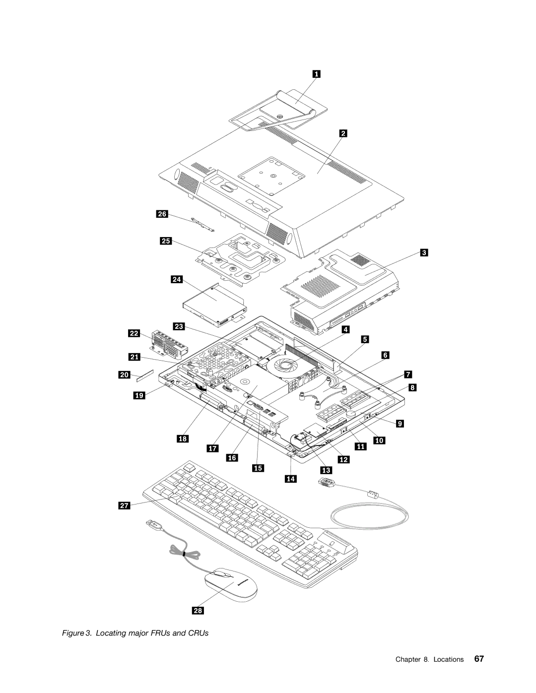 Lenovo 10BL, E73Z manual Locating major FRUs and CRUs 