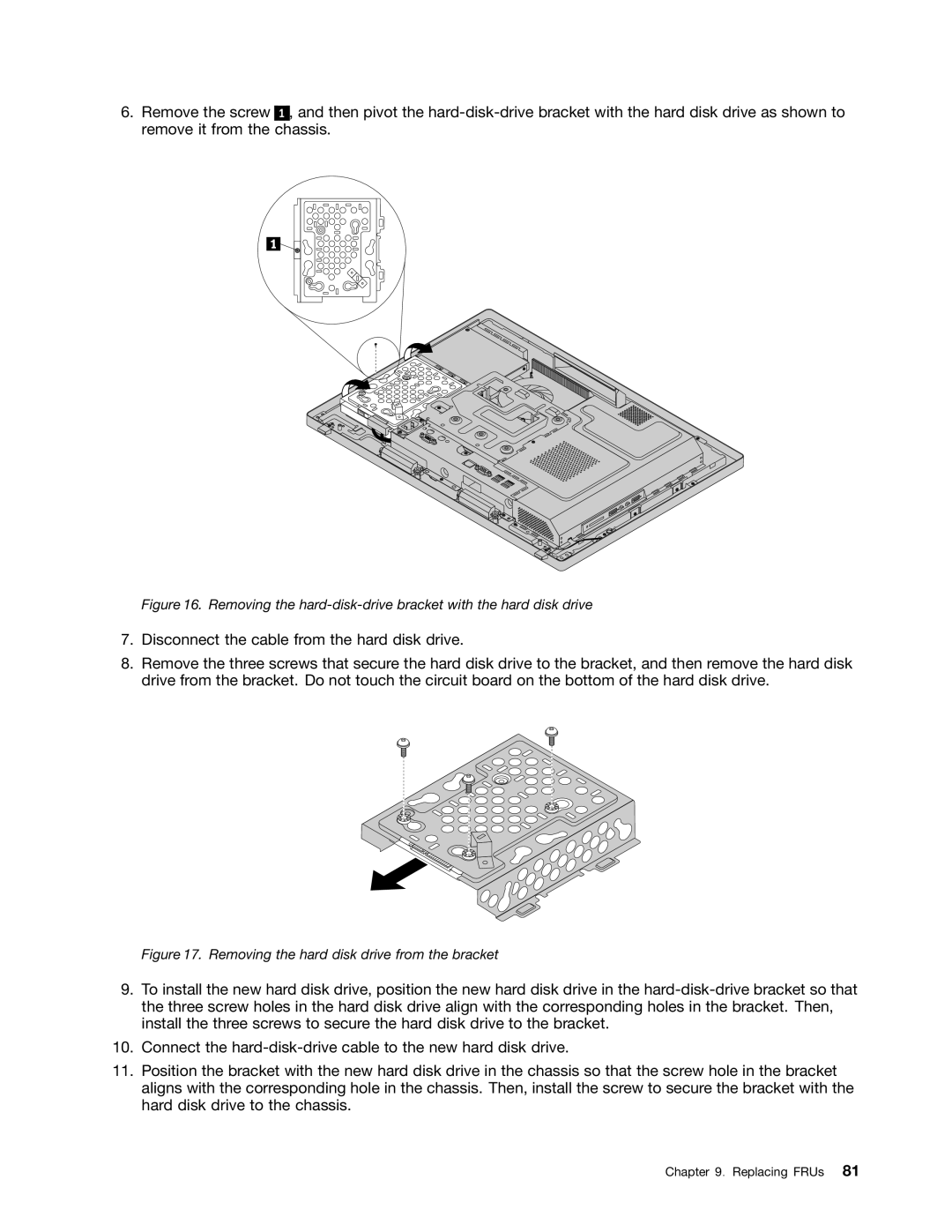 Lenovo 10BL, E73Z manual Removing the hard disk drive from the bracket 