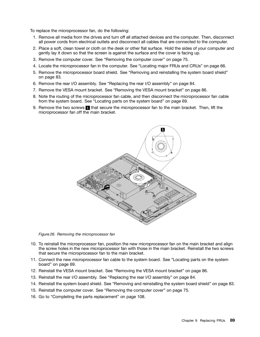 Lenovo 10BL, E73Z manual Removing the microprocessor fan 