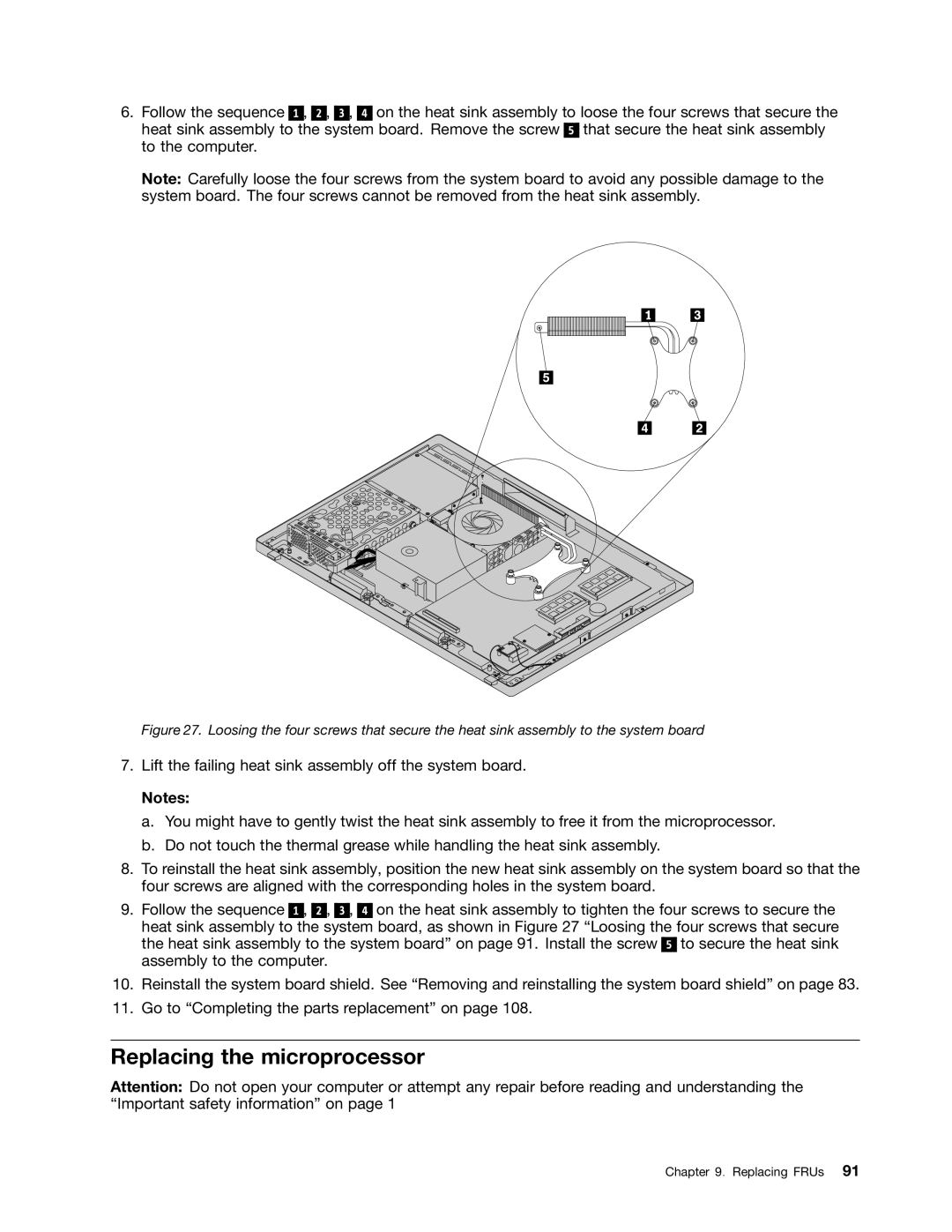 Lenovo 10BL, E73Z manual Replacing the microprocessor 