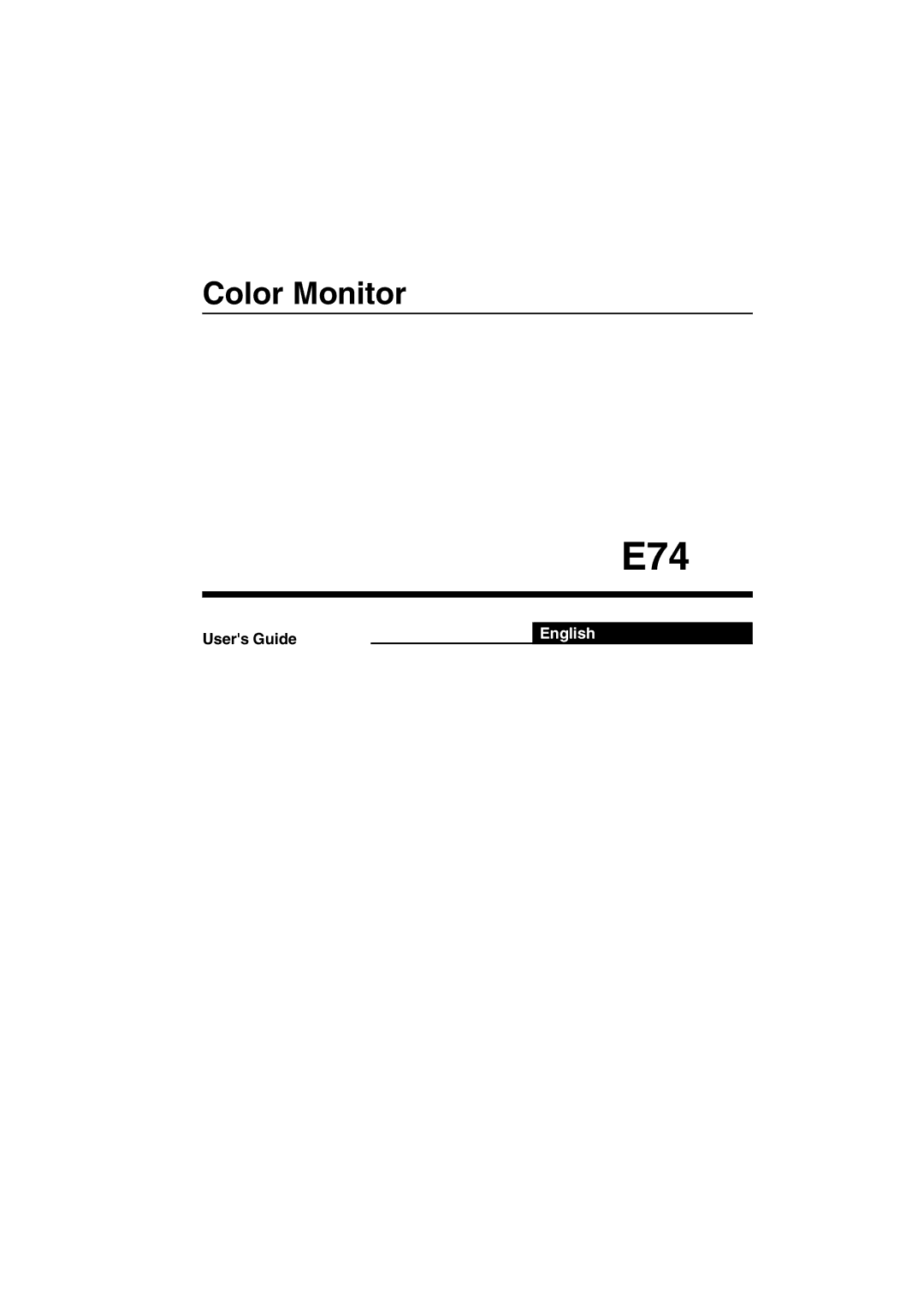 Lenovo E74 manual 