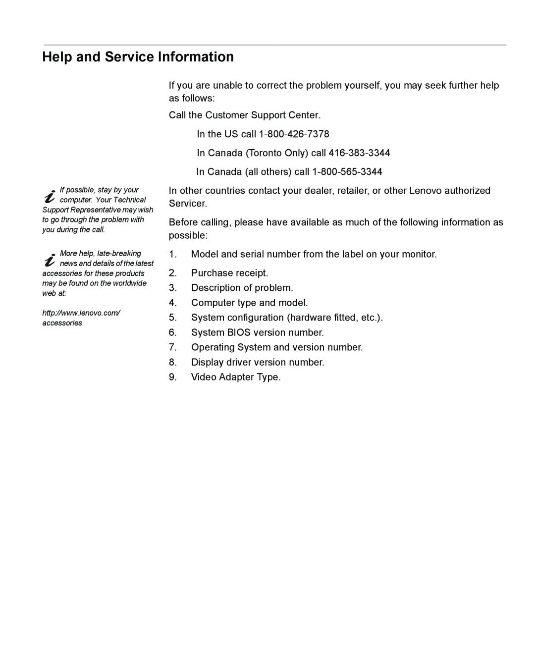 Lenovo E74 manual Help and Service Information 