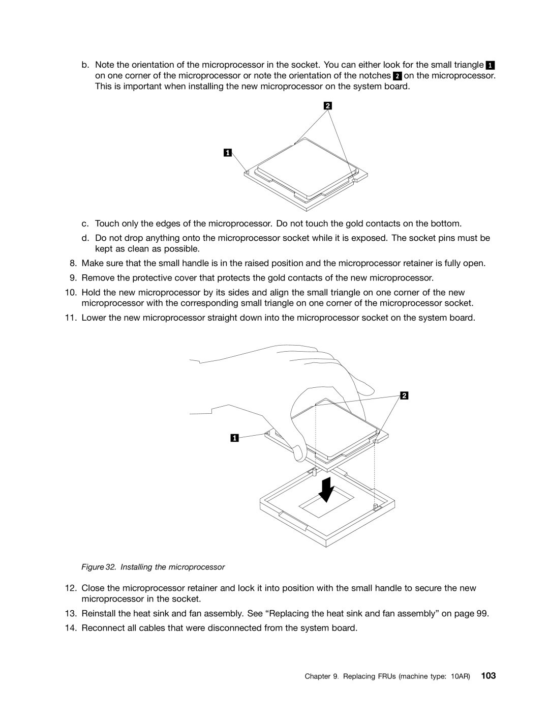 Lenovo E93 manual Installing the microprocessor 