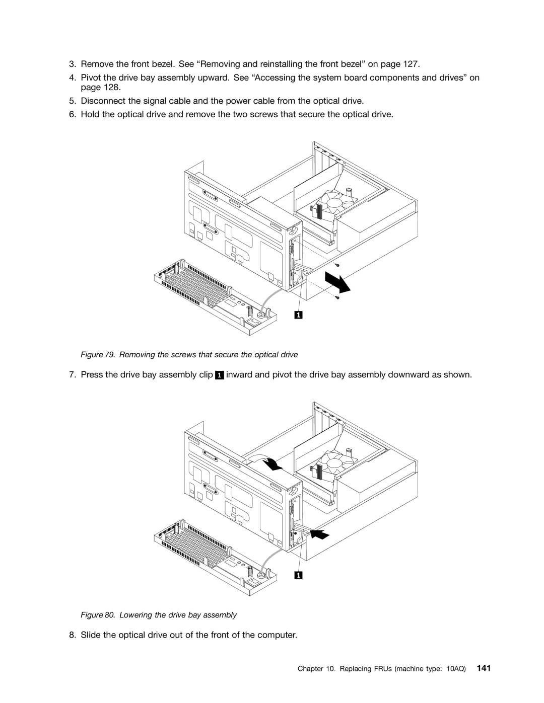 Lenovo E93 manual Slide the optical drive out of the front of the computer 