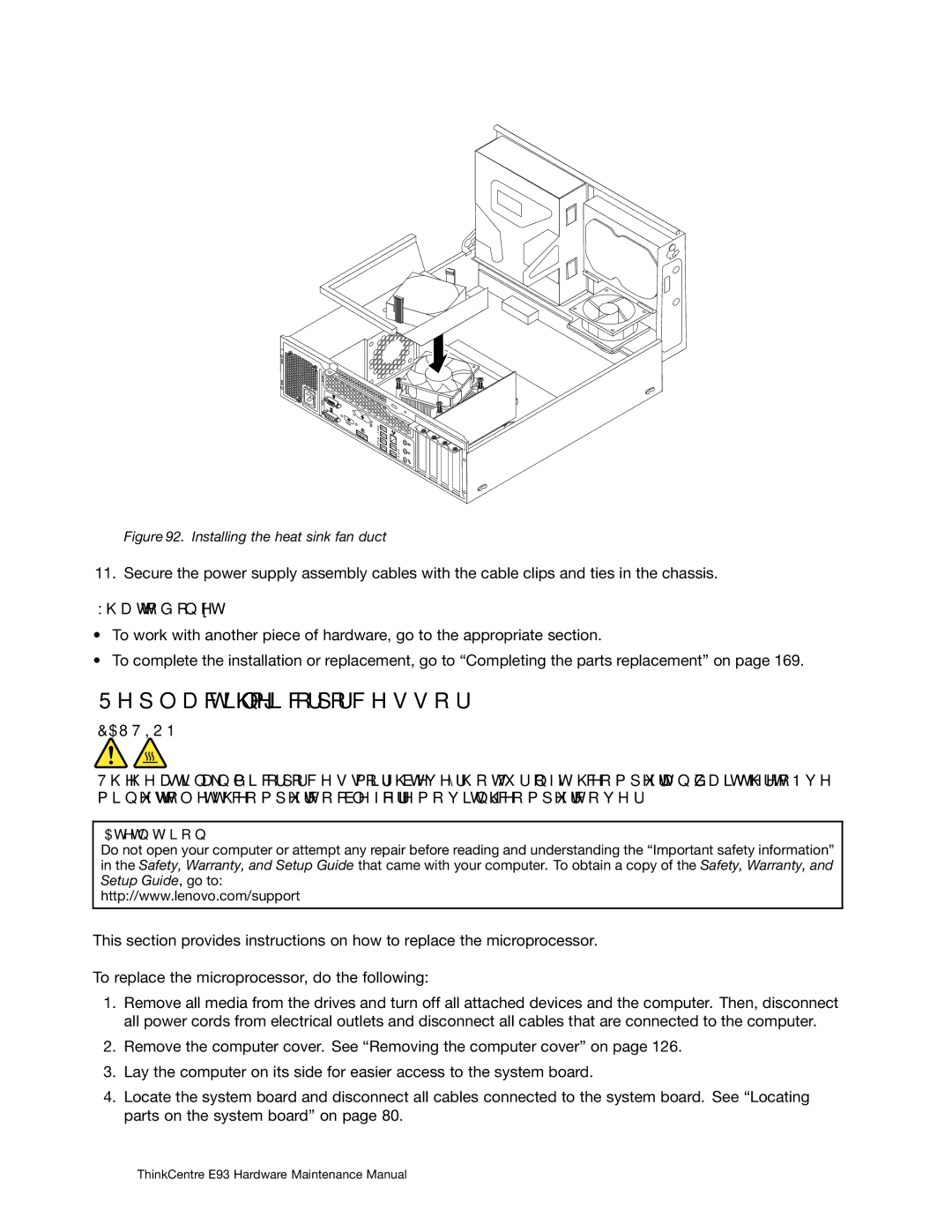 Lenovo E93 manual Replacing the microprocessor 