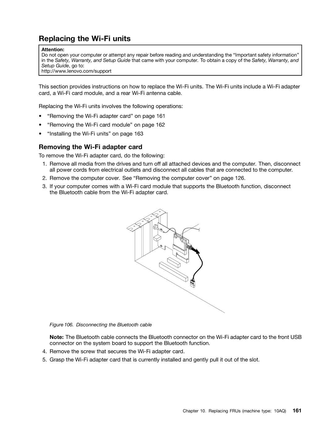 Lenovo E93 manual Replacing the Wi-Fi units 