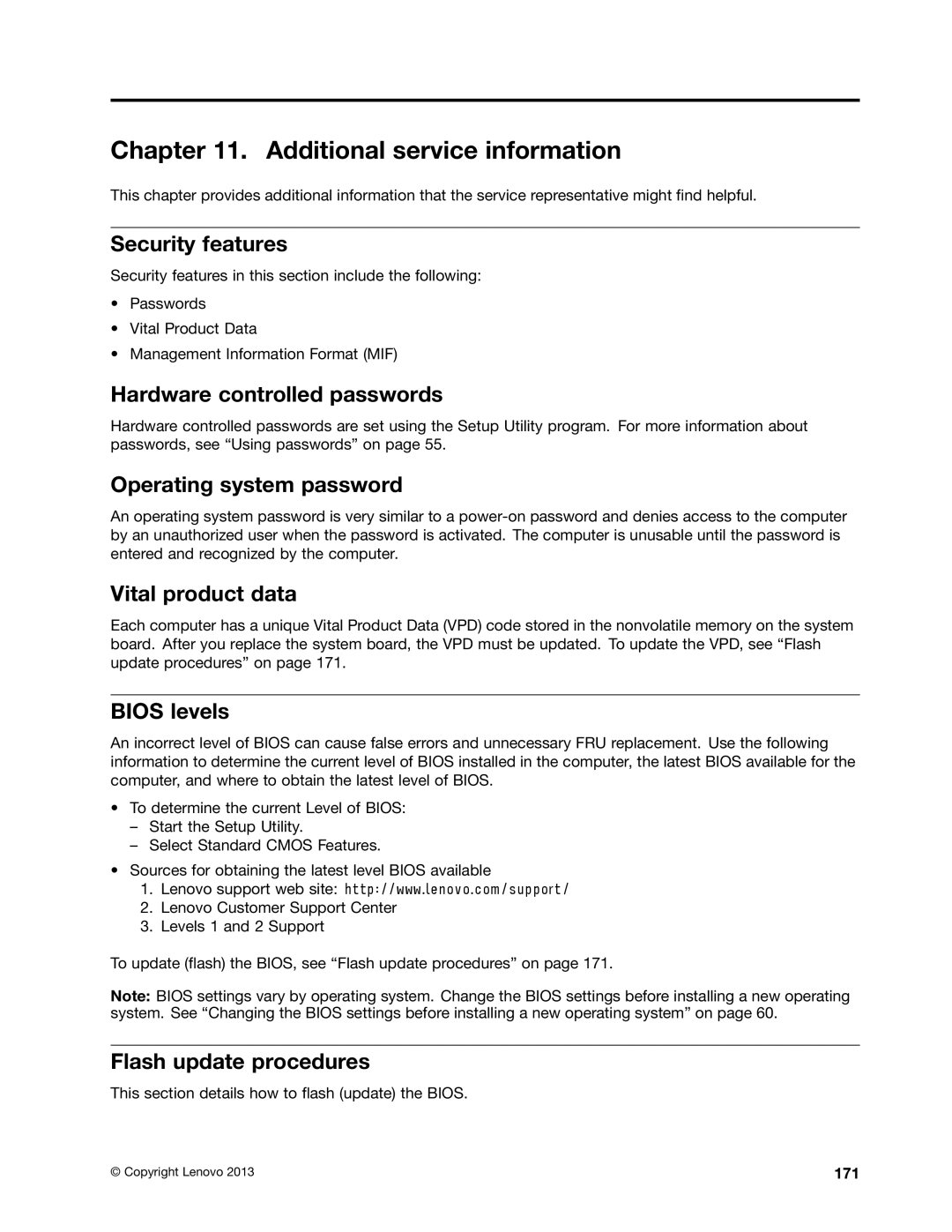 Lenovo E93 manual Additional service information 