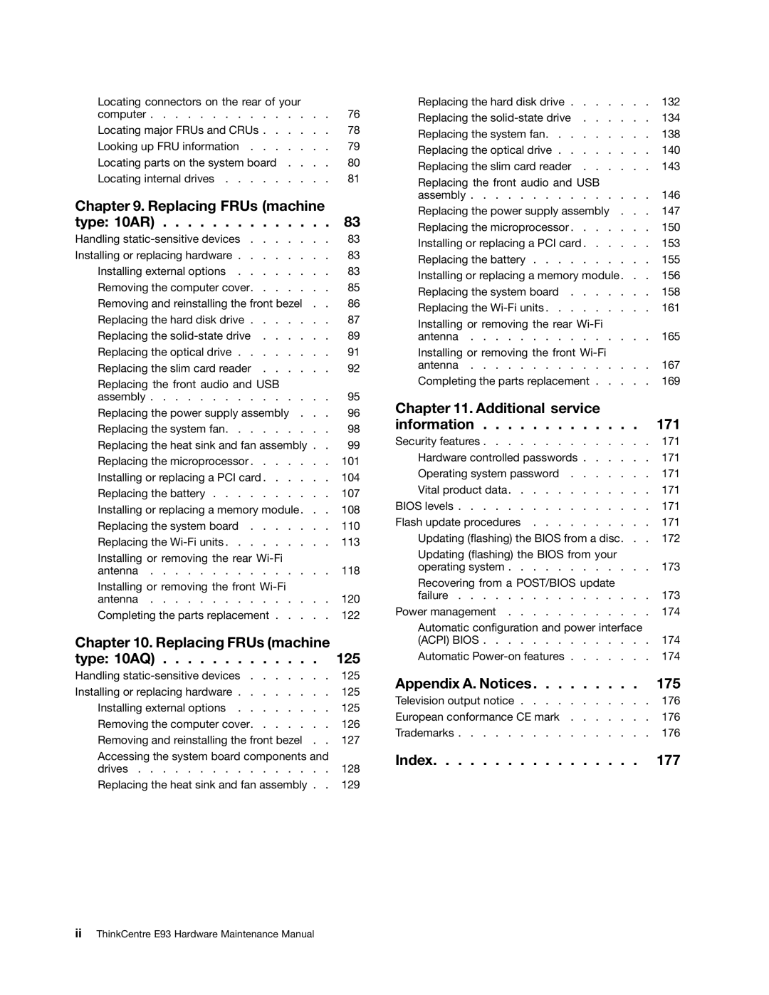 Lenovo E93 manual Appendix A. Notices 175 