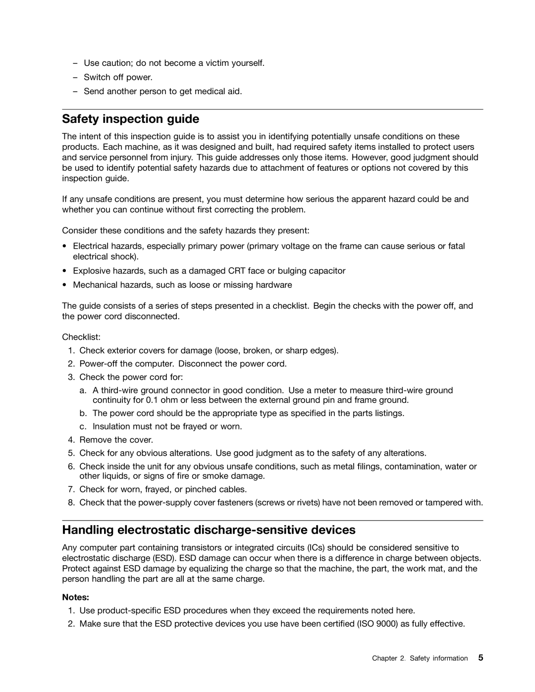 Lenovo E93 manual Safety inspection guide, Handling electrostatic discharge-sensitive devices 