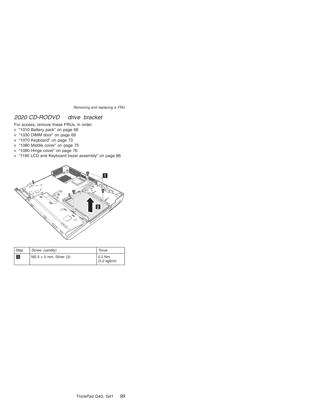 Lenovo G41 manual CD-ROM/DVD drive bracket 