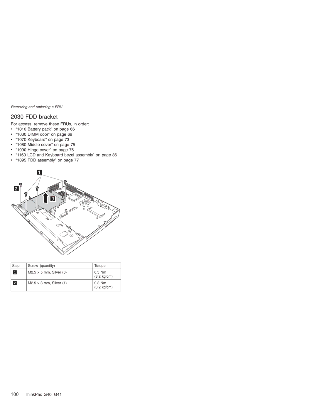 Lenovo G41 manual FDD bracket 