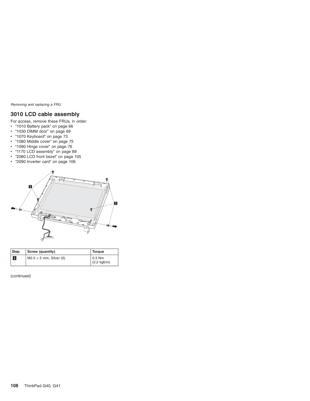 Lenovo G41 manual LCD cable assembly 