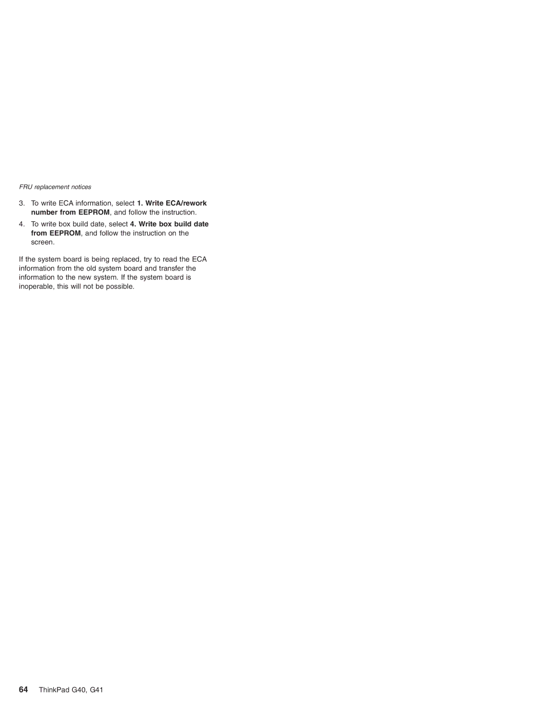 Lenovo G41 manual FRU replacement notices 