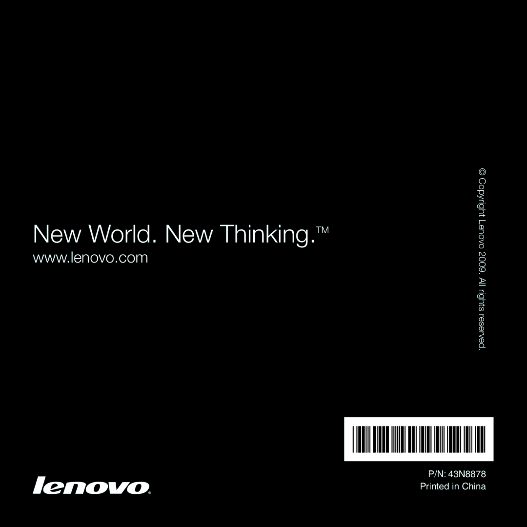 Lenovo G530 manual New World. New Thinking.TM 