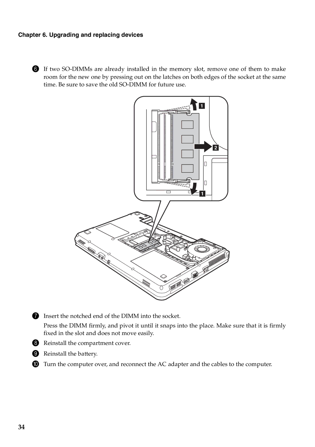 Lenovo G550, 2958XFU manual Upgrading and replacing devices 