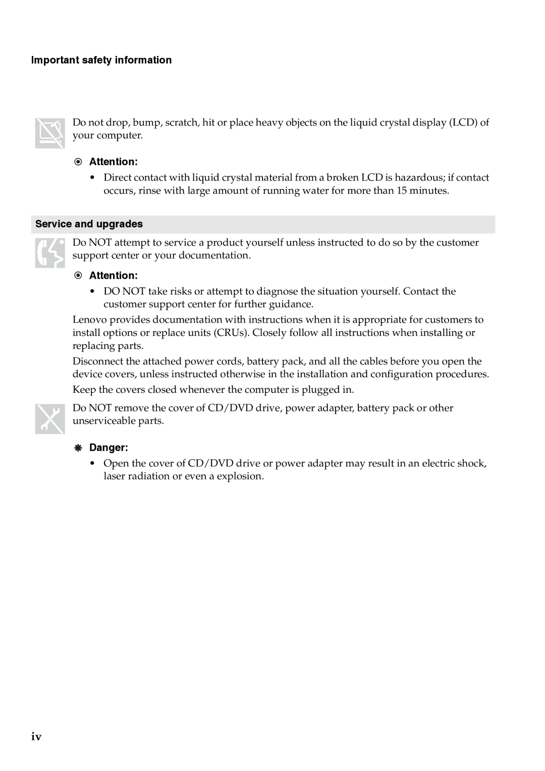 Lenovo G555, G455 manual Service and upgrades 