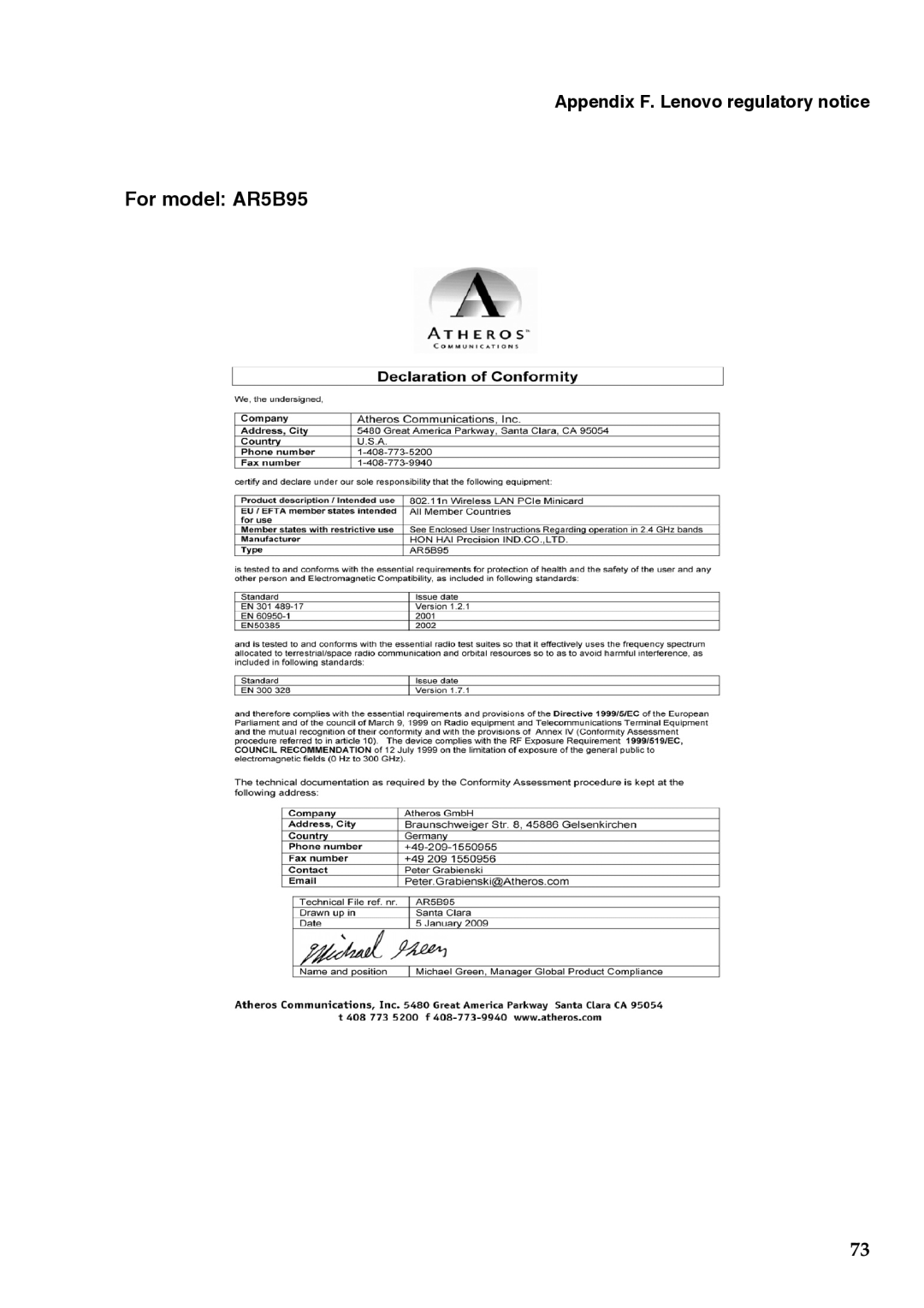 Lenovo G455, G555 manual For model AR5B95 