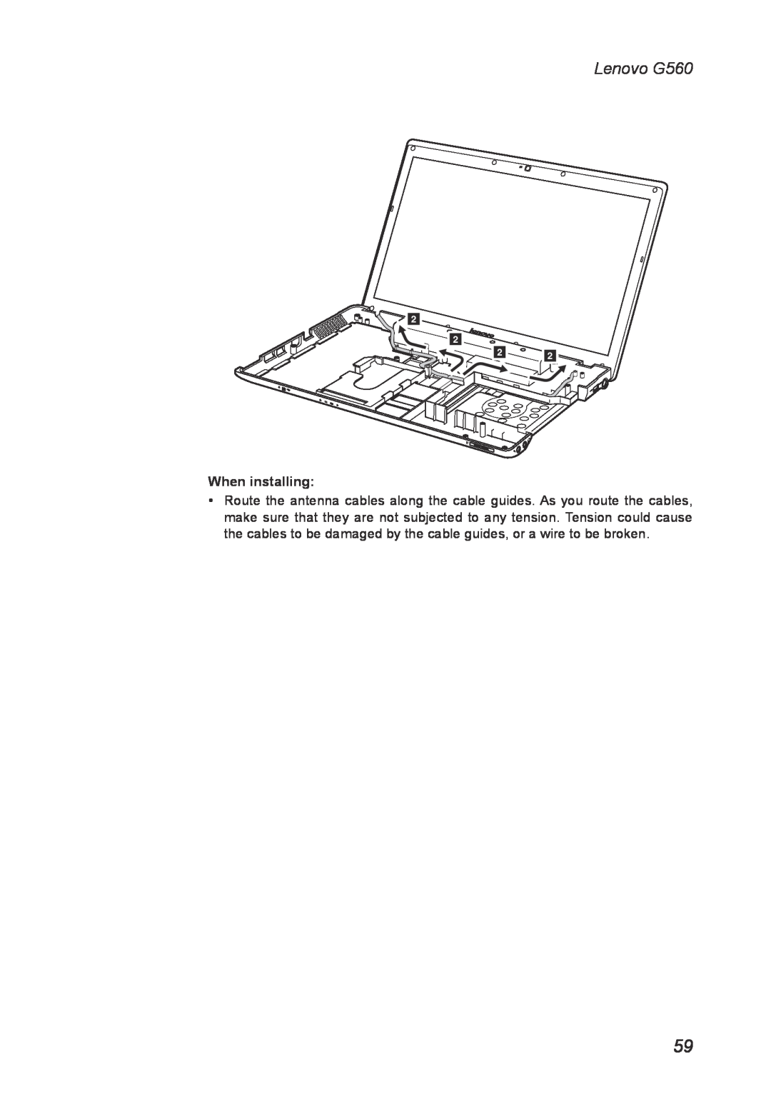Lenovo manual Lenovo G560, When installing 