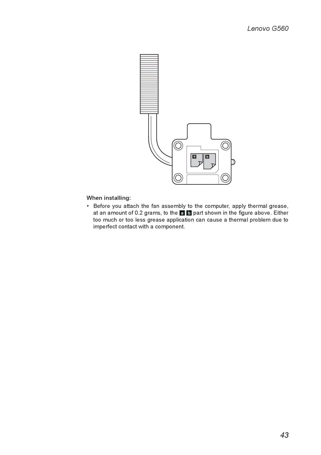 Lenovo G560 manual When installing 