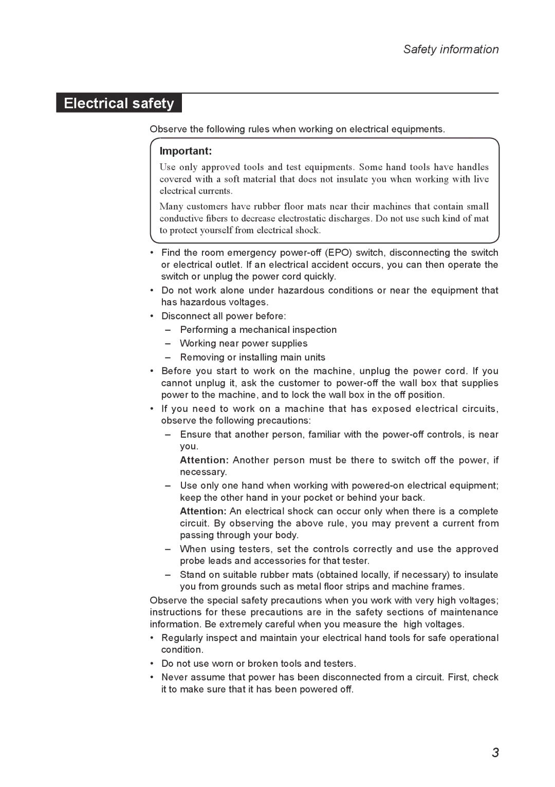 Lenovo G560 manual Electrical safety 