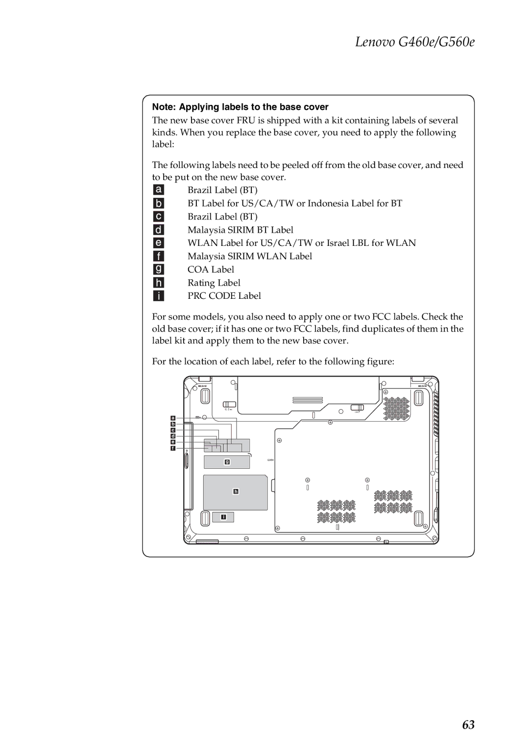 Lenovo G460E, G560E manual C d e 