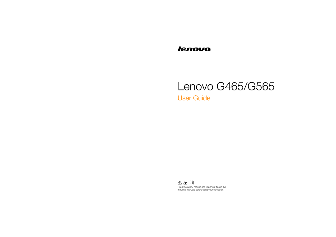 Lenovo manual Lenovo G465/G565, User Guide 