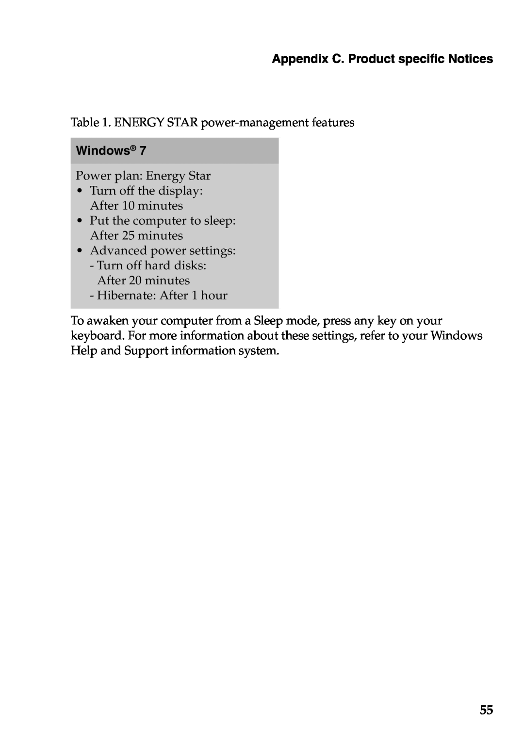 Lenovo G465, G565 manual Appendix C. Product specific Notices, Windows 