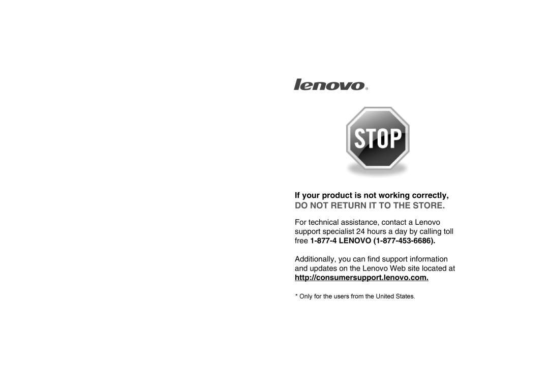 Lenovo G465, G565 manual Do Not Return It To The Store, If your product is not working correctly 