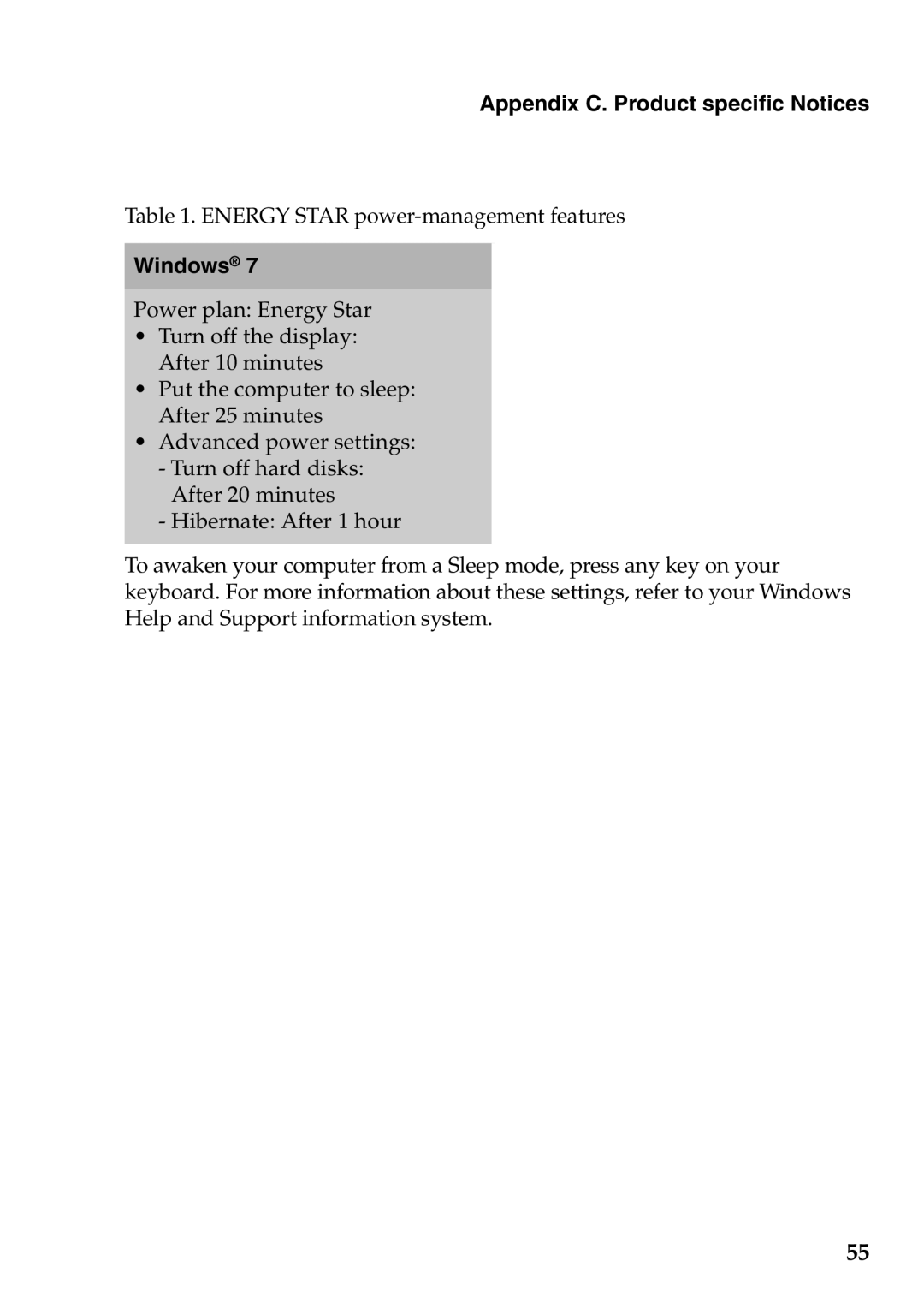 Lenovo G465, G565 manual Appendix C. Product specific Notices, Windows 