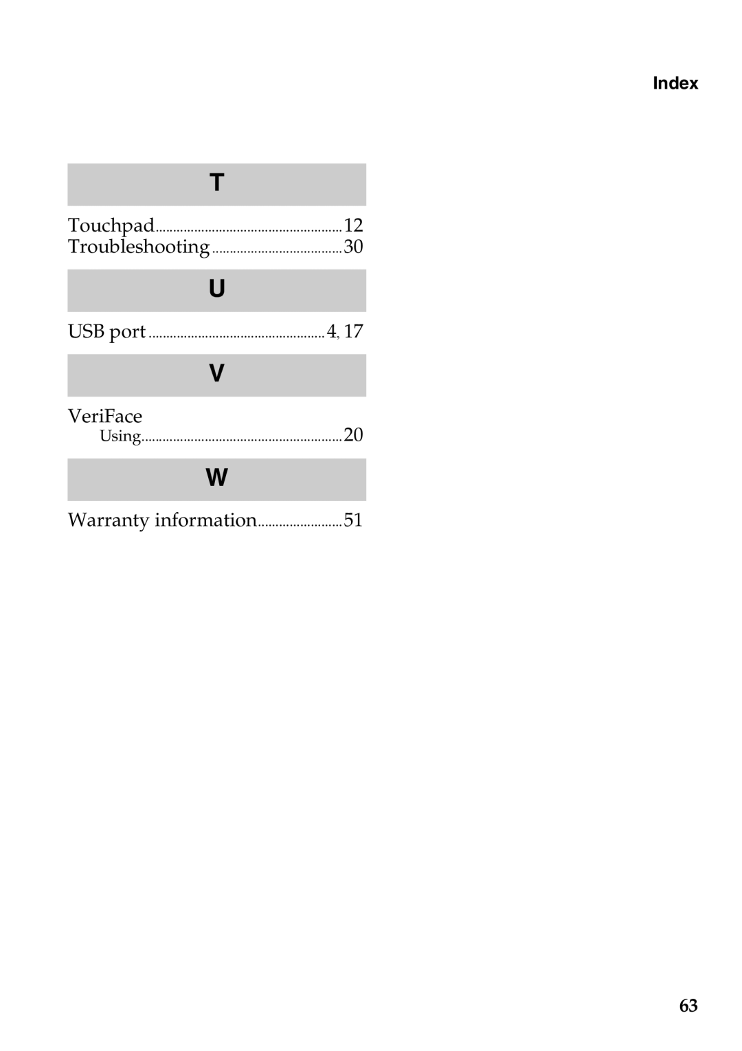 Lenovo G465, G565 manual Index 