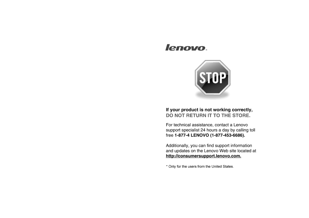 Lenovo G465, G565 manual Do not Return IT to the Store 