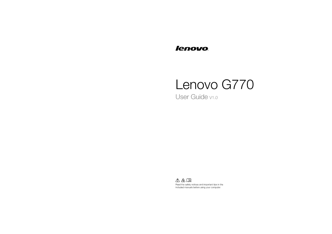 Lenovo manual Lenovo G770 