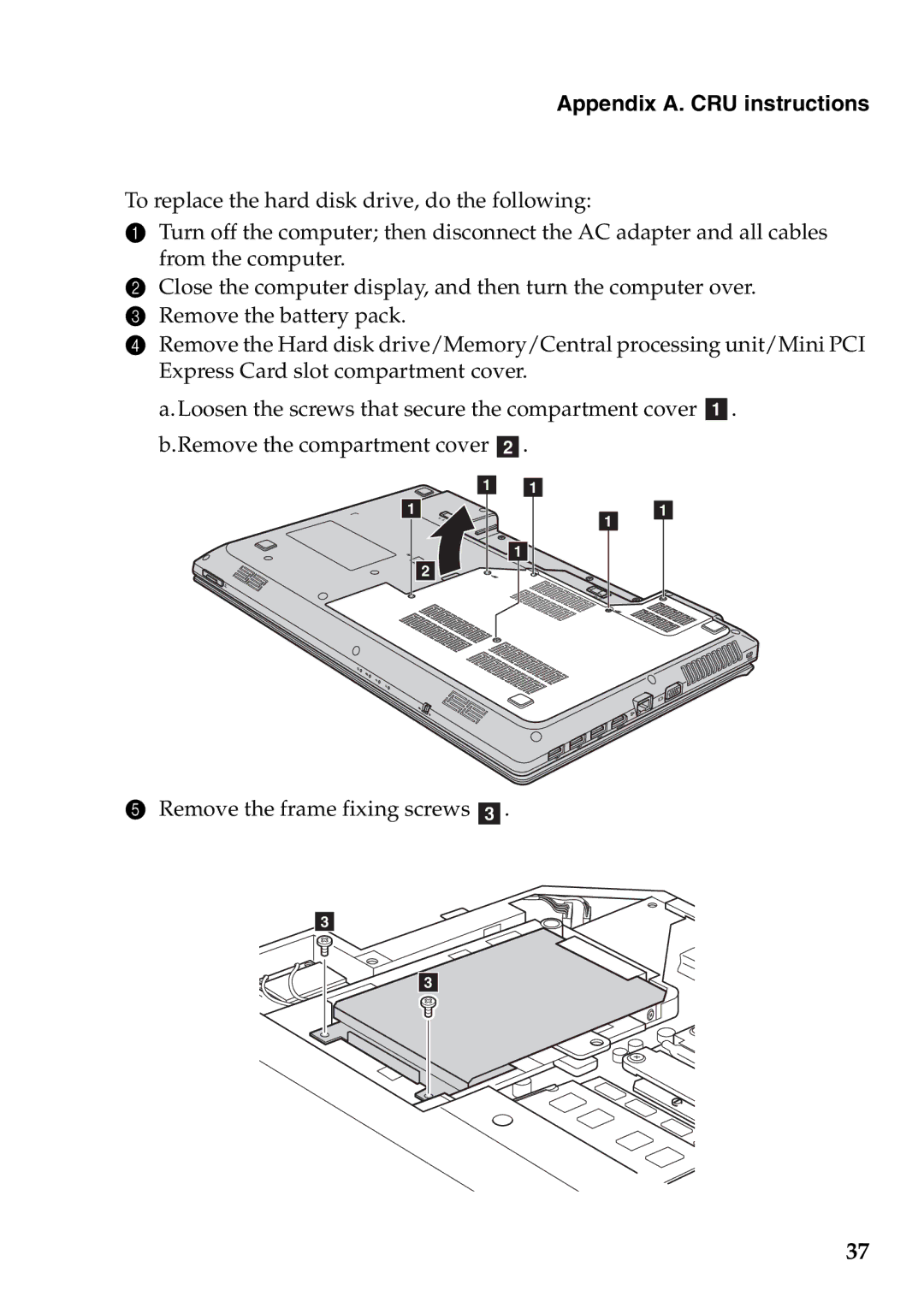 Lenovo G770 manual Appendix A. CRU instructions 