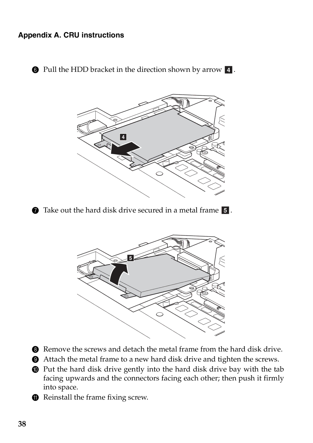 Lenovo G770 manual Appendix A. CRU instructions 