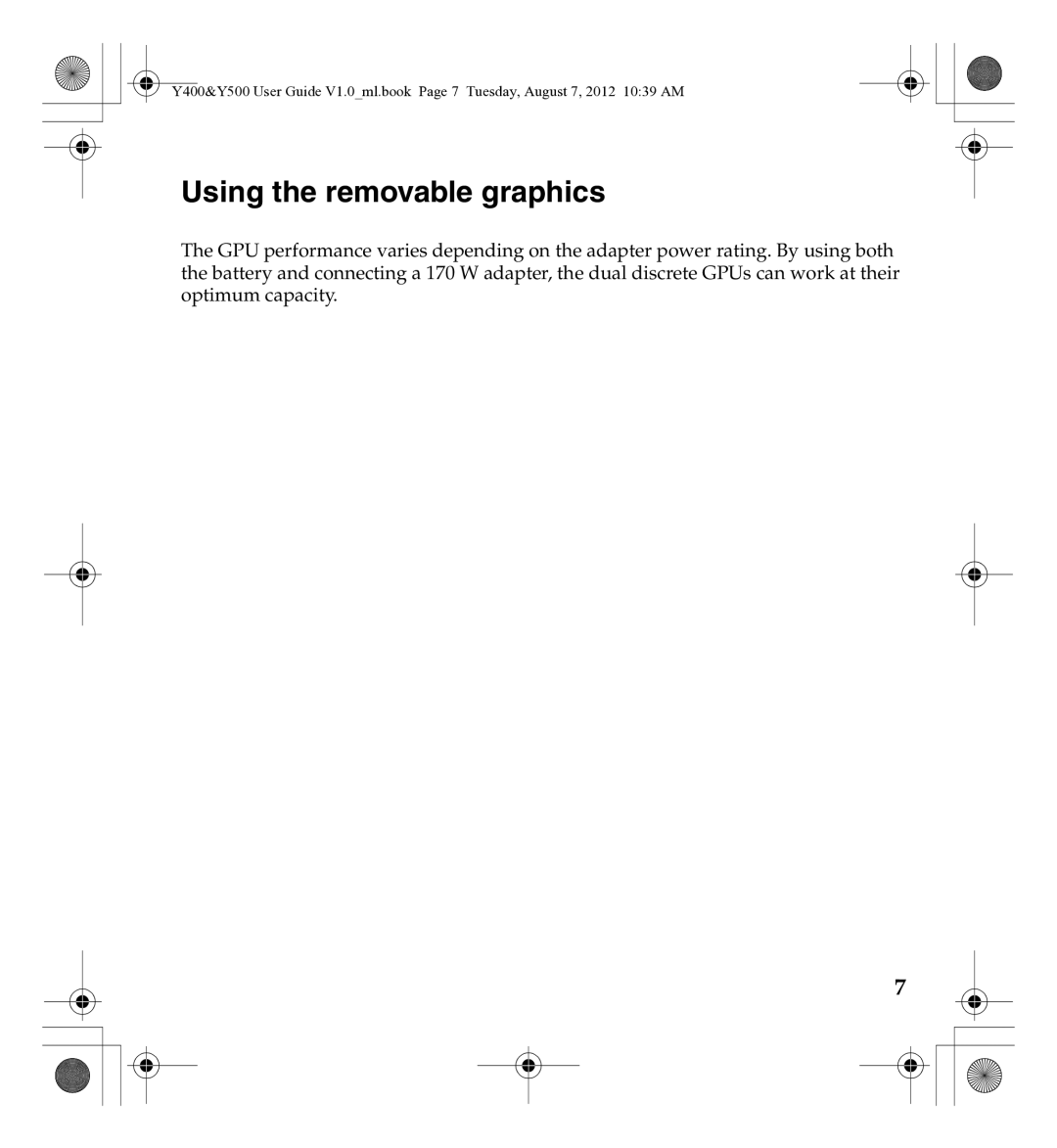 Lenovo 0C22230, Gn35 manual Using the removable graphics 