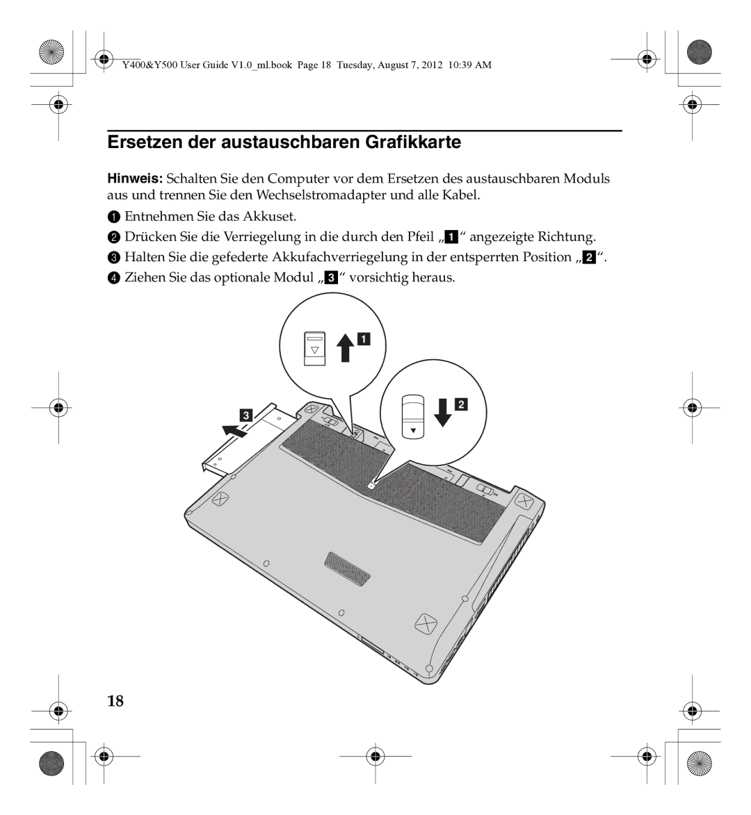 Lenovo Gn35, 0C22230 manual Ersetzen der austauschbaren Grafikkarte 