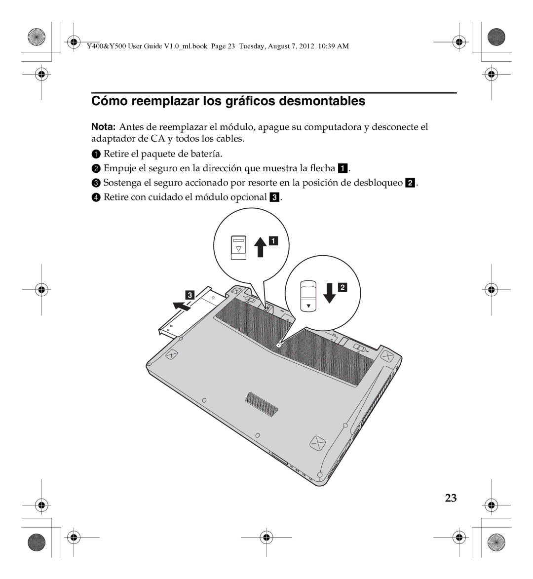 Lenovo 0C22230, Gn35 manual Cómo reemplazar los gráficos desmontables 