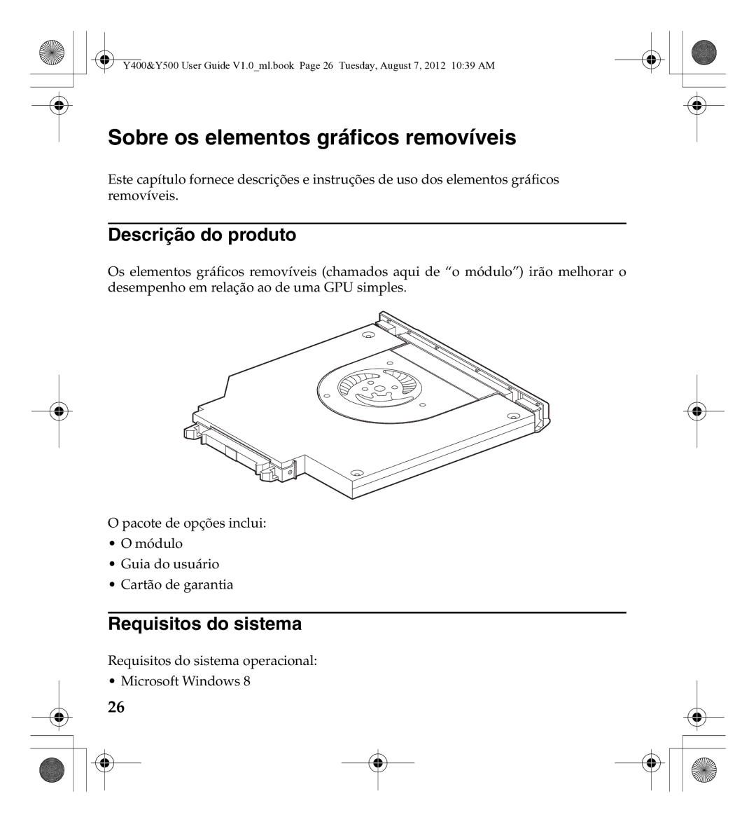 Lenovo Gn35, 0C22230 manual Sobre os elementos gráficos removíveis, Descrição do produto, Requisitos do sistema 