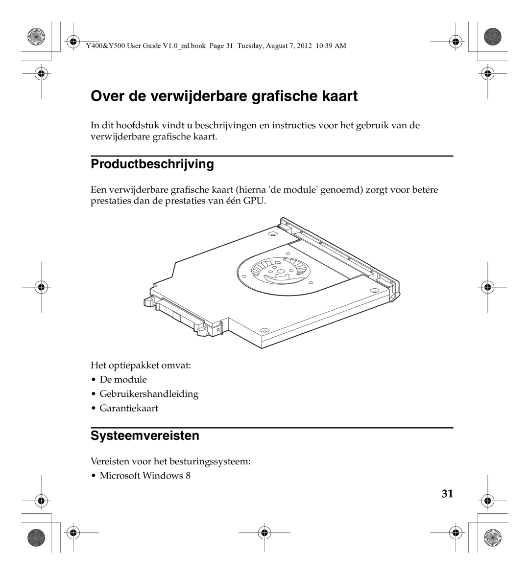 Lenovo 0C22230, Gn35 manual Over de verwijderbare grafische kaart, Productbeschrijving, Systeemvereisten 