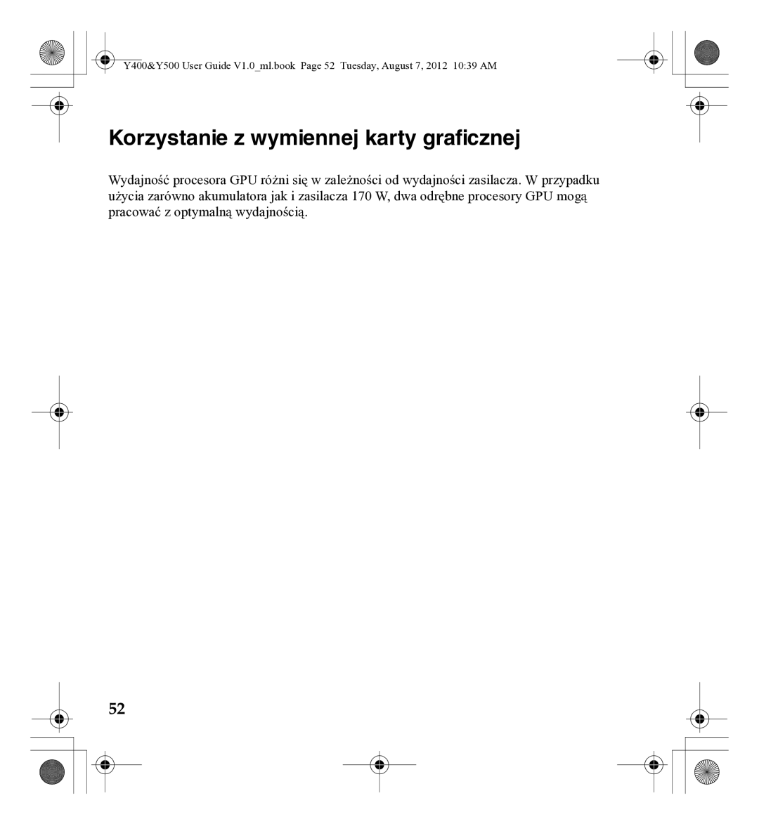 Lenovo Gn35, 0C22230 manual Korzystanie z wymiennej karty graficznej 